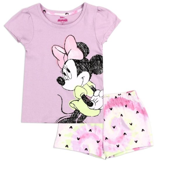 Disney Minnie Mouse Girls 2-Piece Short Set | Pink Summer Outfit | Size 6X - Picture 1 of 3